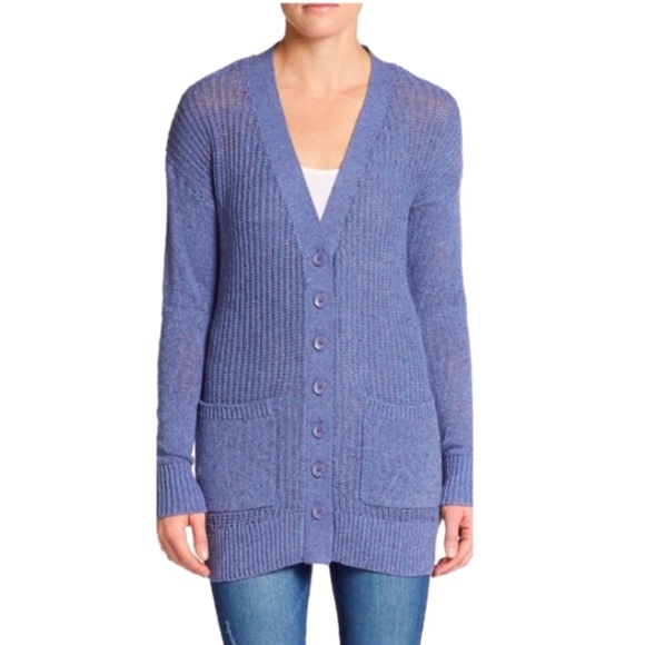 C&C California Sweaters - C&C California Wool Blend Button Down Cozy Dutch Blue Cardigan NWT Size …